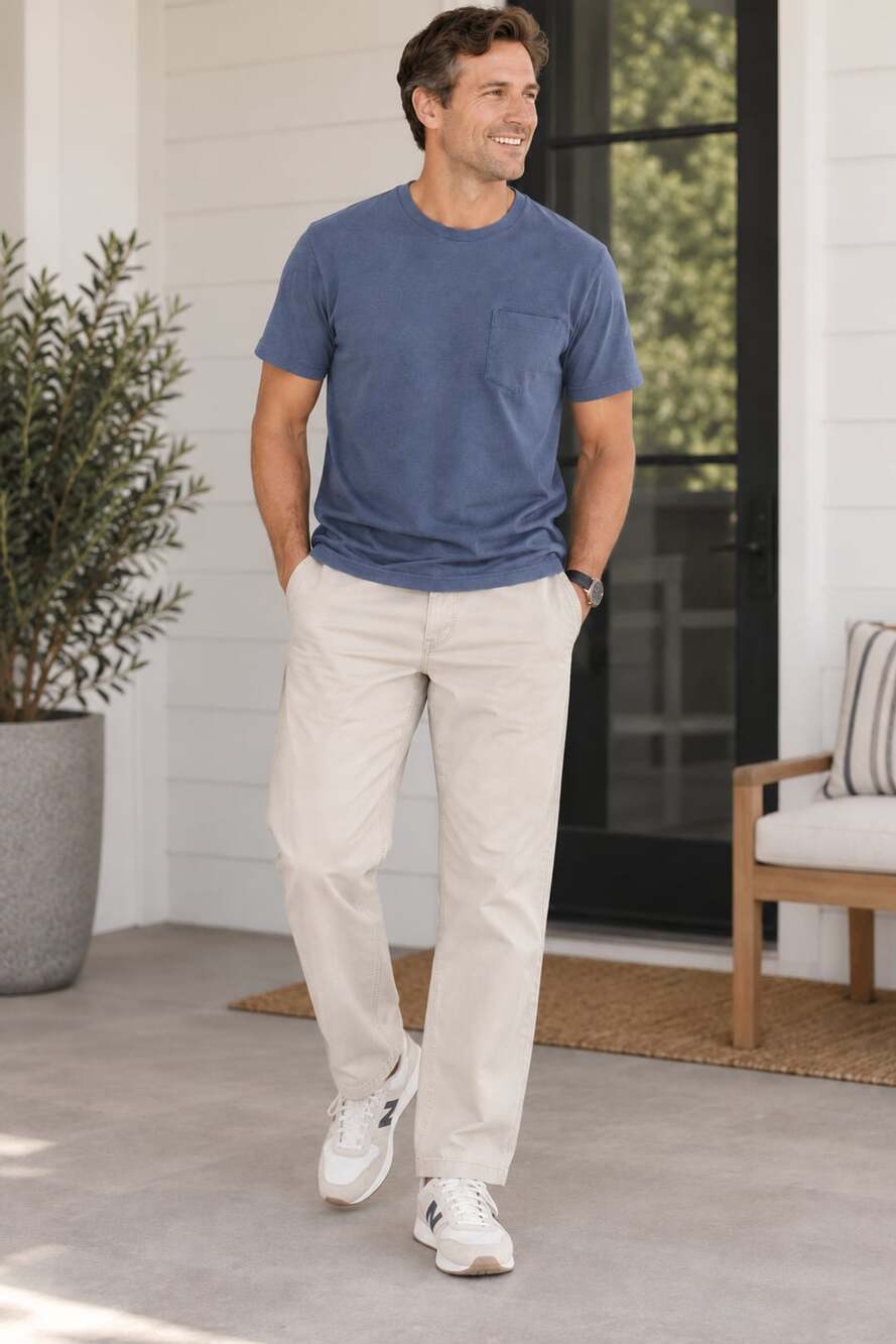 Eddie Bauer Relaxed-Fit Chino Pants Men 36x32 Tan Khaki Casual Cotton
